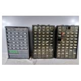 3 organizers with electronic parts