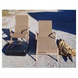 Patio Lounge chair, chair and umbrella