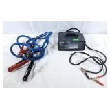 Eliminator battery charger and booster cables