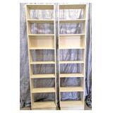 Pair of wood shelves.