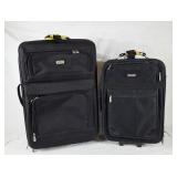 Black Soft Sided Suitcases x2