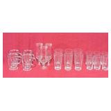 Water / juice glasses, cocktail glasses, and
