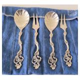 (2) Fork & Spoon Sets Sterling Silver Norway 830