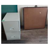 Metal 2 door filing cabinet & card table