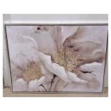 Large modern floral artwork. 47" l x 36" h