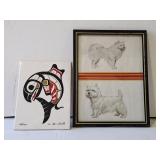 Ben Houstie Salmon Art Tile & Dog Print