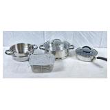 Kitchen Aid Poacher Pan and unmarked strainers