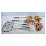 Baseball gloves & badminton rackets