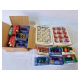 Vintage ornaments and light bulbs