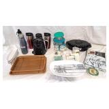 Coffee pot, glass containers, roasting pan,