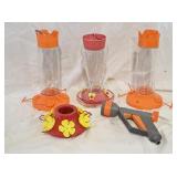 3 hummingbird feeders and gardena nozzle