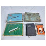 Vintage cigarette tins, vintage small calendar