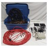 Bin /w lid, audio cables, speaker wire, Realistic
