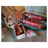 Christmas Decor Lot - Two Totes Full of Red &