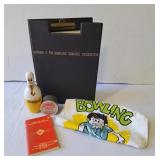 Bowling Items - Towel, Rule Book, Bank &