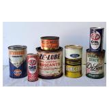 Vintage Oil & Lubricant Cans - Gulf, STP,