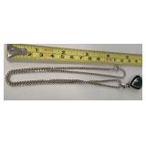 925 Sterling Silver 20" Chain & green 925