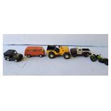 Three Tonka Vehicles & Plastic Jeep & Motorcycle