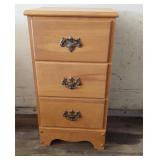Maple 3 drawer bed side table