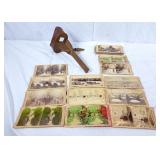 Vintage stereoscope viewer with pictures