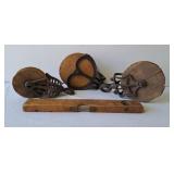 Vintage Pulleys & Level