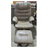 Modern leather-like chair and stool