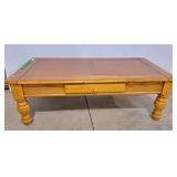 Wooden coffee table with single drawer