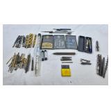 Assorted drill bits, punches, auger bits,