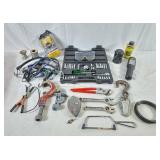 Bungy cords, adjustable wrenches, lights, steal