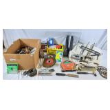 Echo nylon line, grinding discs, gloves, rubber