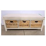 3 drawer/ basket entry way bench