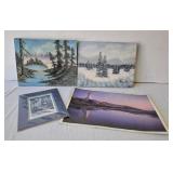 Canvas Paintings, Wolf Print & Laminated Peggy