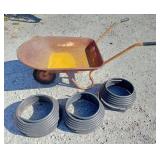 Metal Wheel Barrows and garden edging