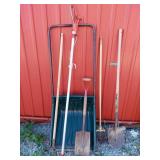 Shovels, rototiller, tree pruner, etc