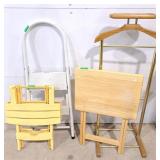 Valet stand, 2 step ladder, TV tray, etc