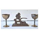 Cast Nutcracker & Viking Plate Goblets