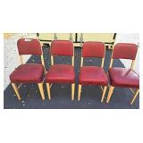 Set of Four Vintage Padded Metal Chairs