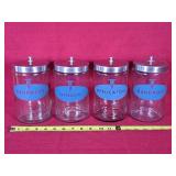Vintage Glass Medical Jars w/ Metal Lids