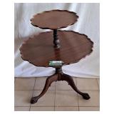 Two Tier Pie Crust Table w/Claw Feet 28"Hx24"W