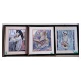 3 Jessie Wilcox Stitched Prints - 19.5"Wx22"H