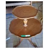 Vintage Two Tier Pie Crust Table - 23"Wx31"H