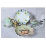 Limoges Covered Dish, Creamer with Under Plate,