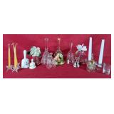 Assortment of Bells & Candle Stick Holders