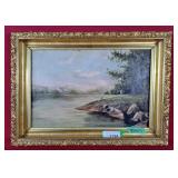 Vintage Painting w/Ornate Frame - 22"Wx16"H