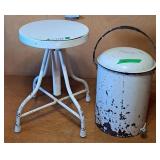 Vintage Metal Adjustable Stool 18"H & Metal