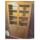 Vintage Wood Cupboard w/Glass Front Doors -