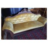 Antique Victorian Couch - Yellow Velvet (a few