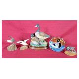 Canada Goose Ceramic Statue, Wood Carved Birds &