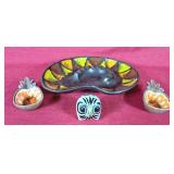 Mid Century Ashtray, Vintage Pineapple Dishes &