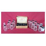 Vintage Glass Medical Bottles & Box of Lids